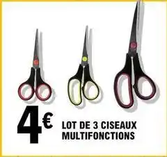 E.Leclerc Lot de 3 ciseaux multifonctions offre