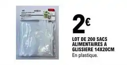 E.Leclerc Lot de 200 sacs alimentaires a glissiere 14x20cm offre