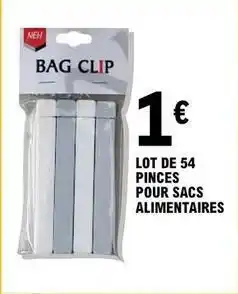 E.Leclerc Lot de 54 pinces pour sacs alimentaires offre