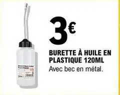 E.Leclerc Burette à huile en plastique 120ml offre