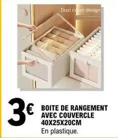 E.Leclerc Boite de rangement avec couvercle 40x25x20cm offre