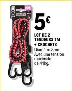 E.Leclerc Lot de 2 tendreurs 1m + crochets offre