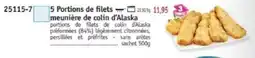 Maximo 5 portions de filets meuniere de colin d'alaska offre