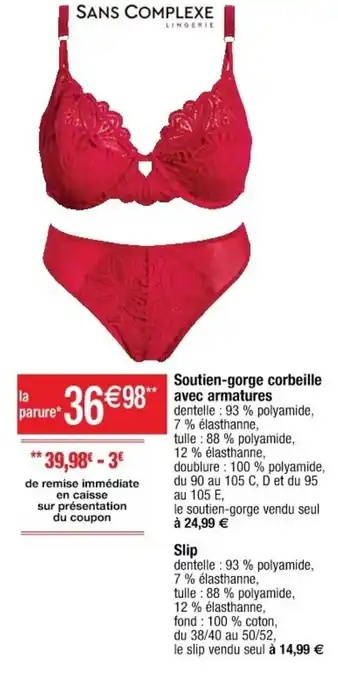 Cora x Carrefour Soutien-Gorge Corbeille Avec Armatures offre