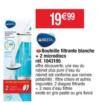 Cora x Carrefour Bouteille Filtrant Blanche offre