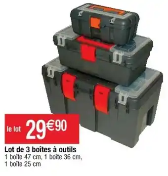 Cora x Carrefour Lot de 3 Boîtes à Outils offre