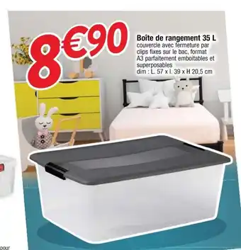 Cora x Carrefour Boîte de Rangement 35L offre