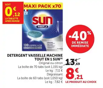 SUN DETERGENT VAISSELLE MACHINE