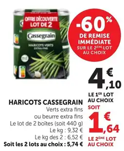 Bi1 Cassegrain Haricots verts extra fins offre