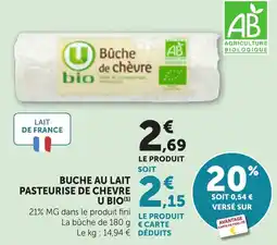 Bi1 U BIO Bûche de chèvre offre