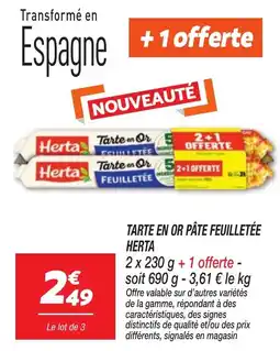Netto Herta Tarte en Or Pâte Feuilletée offre