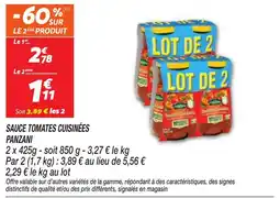 Netto PANZANI SAUCE TOMATES CUISINÉES offre