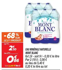 Netto MONT BLANC EAU MINÉRALE NATURELLE offre