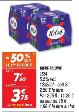 Netto 1664 BIÈRE BLONDE offre