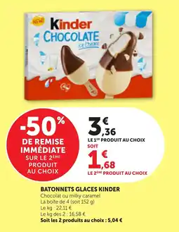 Bi1 Kinder Batonnets glaces offre