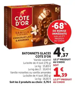 Bi1 COTE D'OR BATONNETS GLACES offre