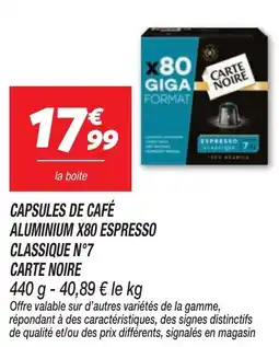 Netto CARTE NOIRE CAPSULES DE CAFÉ offre