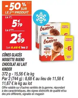 Netto Kinder Cônes glacés noisette bueno chocolat au lait offre