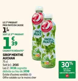 Auchan Supermarché Auchan Sirop Menthe offre