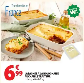 AUCHAN LE TRAITEUR LASAGNES À LA BOLOGNAISE