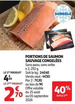 Auchan Supermarché Portions de saumon sauvage congelees offre