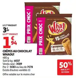 Auchan Supermarché Whaou! Crêpes au chocolat offre
