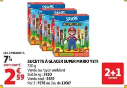 Auchan Supermarché YETI Sucette à glacer Super Mario offre