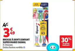 Auchan Supermarché Signal Brosse à dents enfant Super Mario offre
