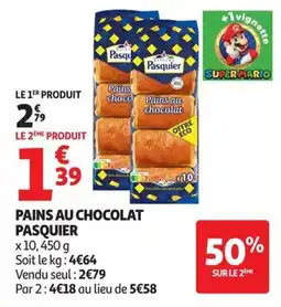 Auchan Supermarché Pasquier Pains au chocolat offre