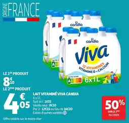Auchan Supermarché Candia Lait vitaminé Viva offre