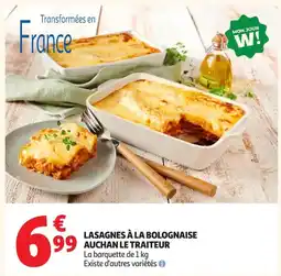 Auchan Supermarché AUCHAN LE TRAITEUR LASAGNES À LA BOLOGNAISE offre