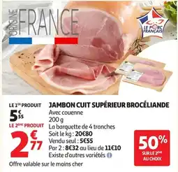 Auchan Supermarché Jambon cuit superieur broceliande offre