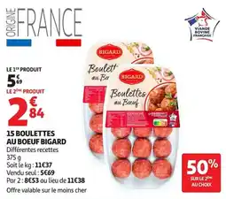 Auchan Supermarché Bigard boulettes au bœuf offre