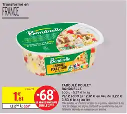 Intermarché Bonduelle Taboulé Poulet Rôti offre