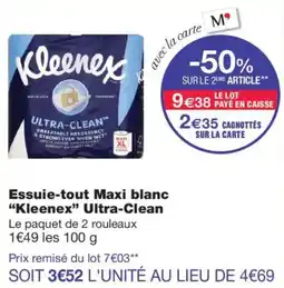 Monoprix Kleenex Essuie-tout Maxi blanc offre