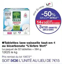 Monoprix L'Arbre Vert Tablettes lave-vaisselle tout-en-1 offre