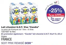Monoprix Candia Lait vitaminé U.H.T. Viva offre