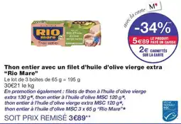 Monoprix Rio Mare Thon entier offre