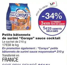 Monoprix Coraya Petits bâtonnets de surimi sauce cocktail offre