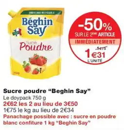 Monoprix Beghin Say Sucre Poudre offre