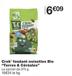 Monoprix Terres & Céréales Crok' fondant noisettes Bio offre