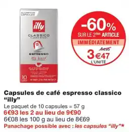 Monoprix illy Capsules de café espresso classico offre