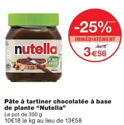 Monoprix Nutella Pâte à tartiner chocolatée à base de plante offre