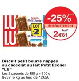 Monoprix LU Biscuit petit beurre nappés au chocolat offre