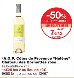 Monoprix Château des Bormenttes rosé offre
