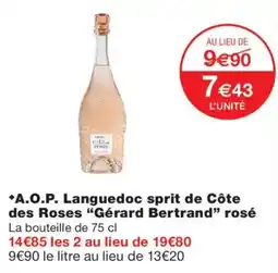 Monoprix Gérard Bertrand sprit de Côte des Roses rosé offre