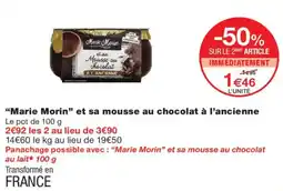 Monoprix Marie Morin Mousse au chocolat à l'ancienne offre