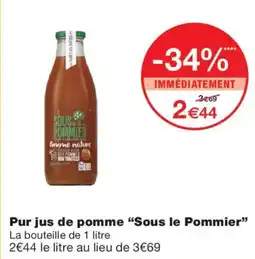 Monoprix Sous le Pommier Pur jus de pomme offre
