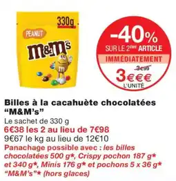 Monoprix M&M's Billes à la cacahuète chocolatées offre