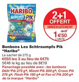 Monoprix Haribo Les Schtroumpfs Pik offre